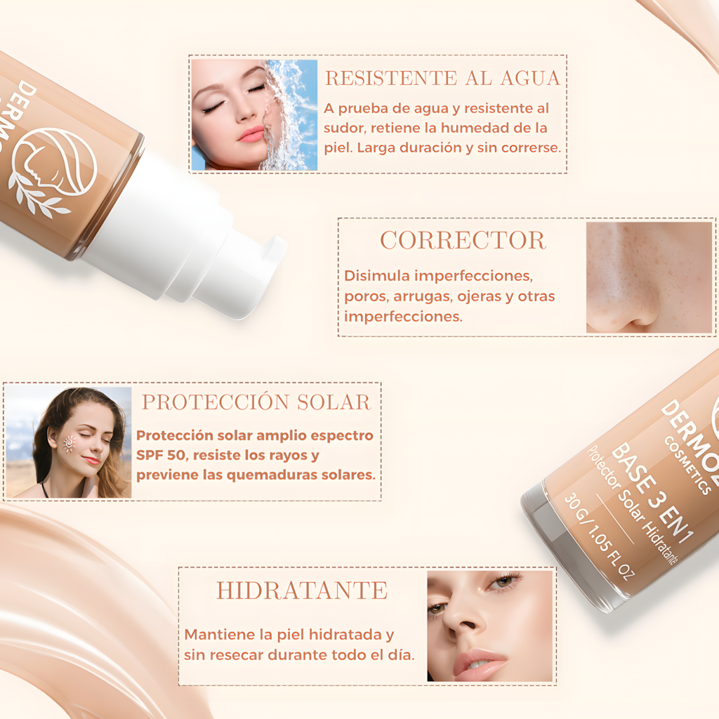 Base 3 en 1 │ Hidrata, protege y perfecciona tu piel