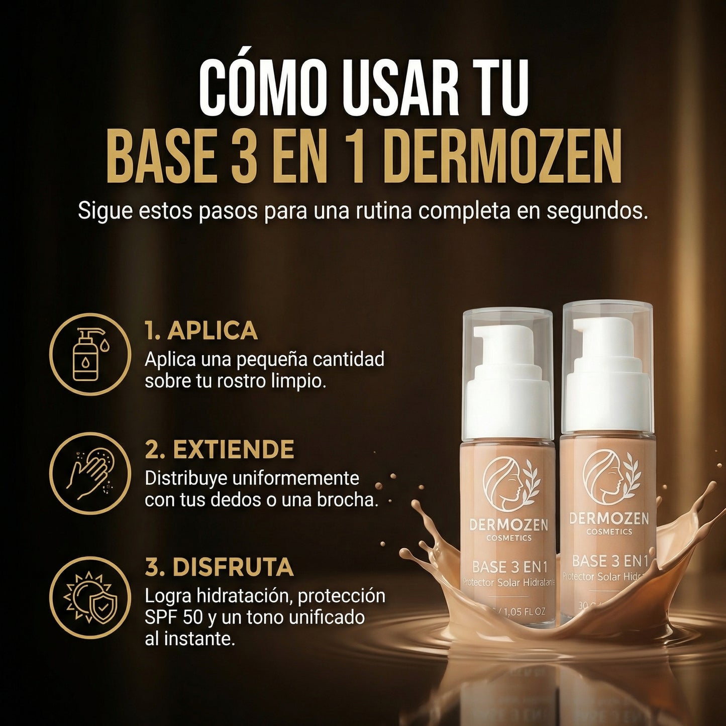 Base 3 en 1 - Rejuvenecé tu piel en segundos sin maquillaje pesado